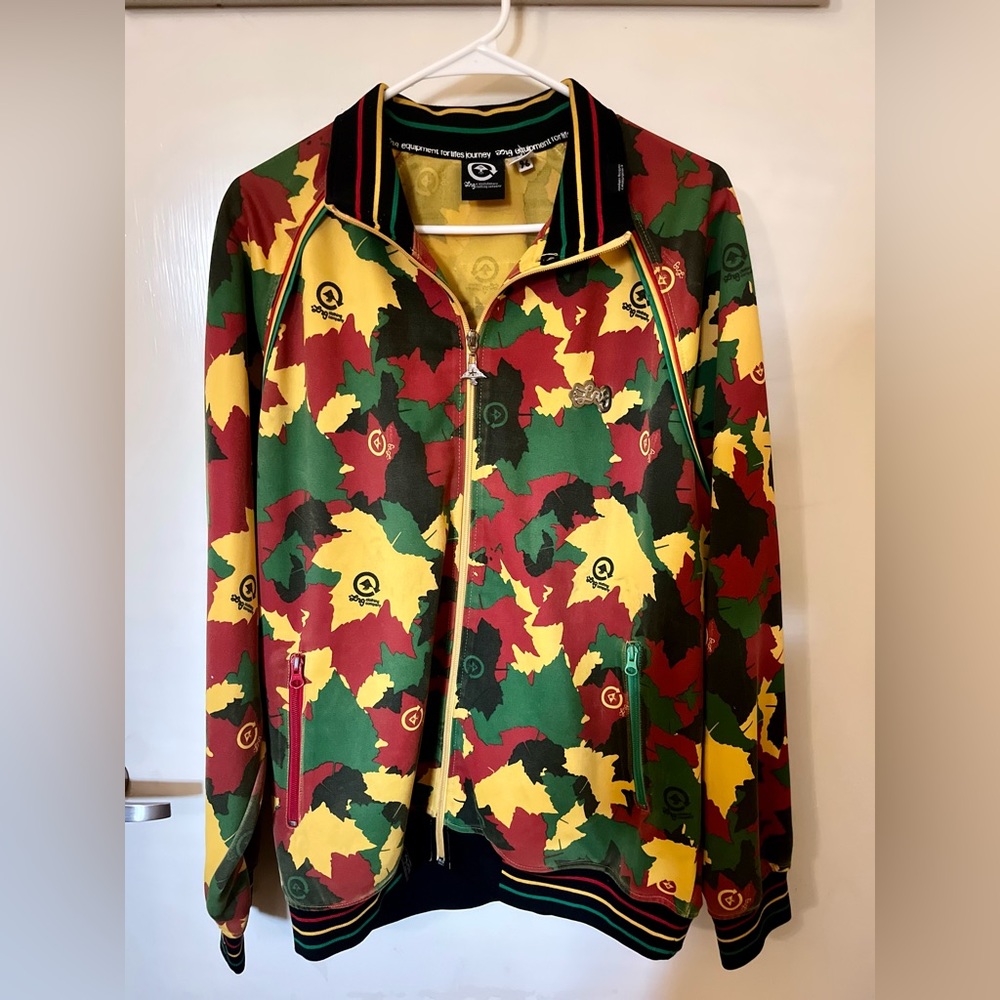 Men’s LRG Brand Camo-Printed Track Jacket. Used Condition. Please see pictures.
